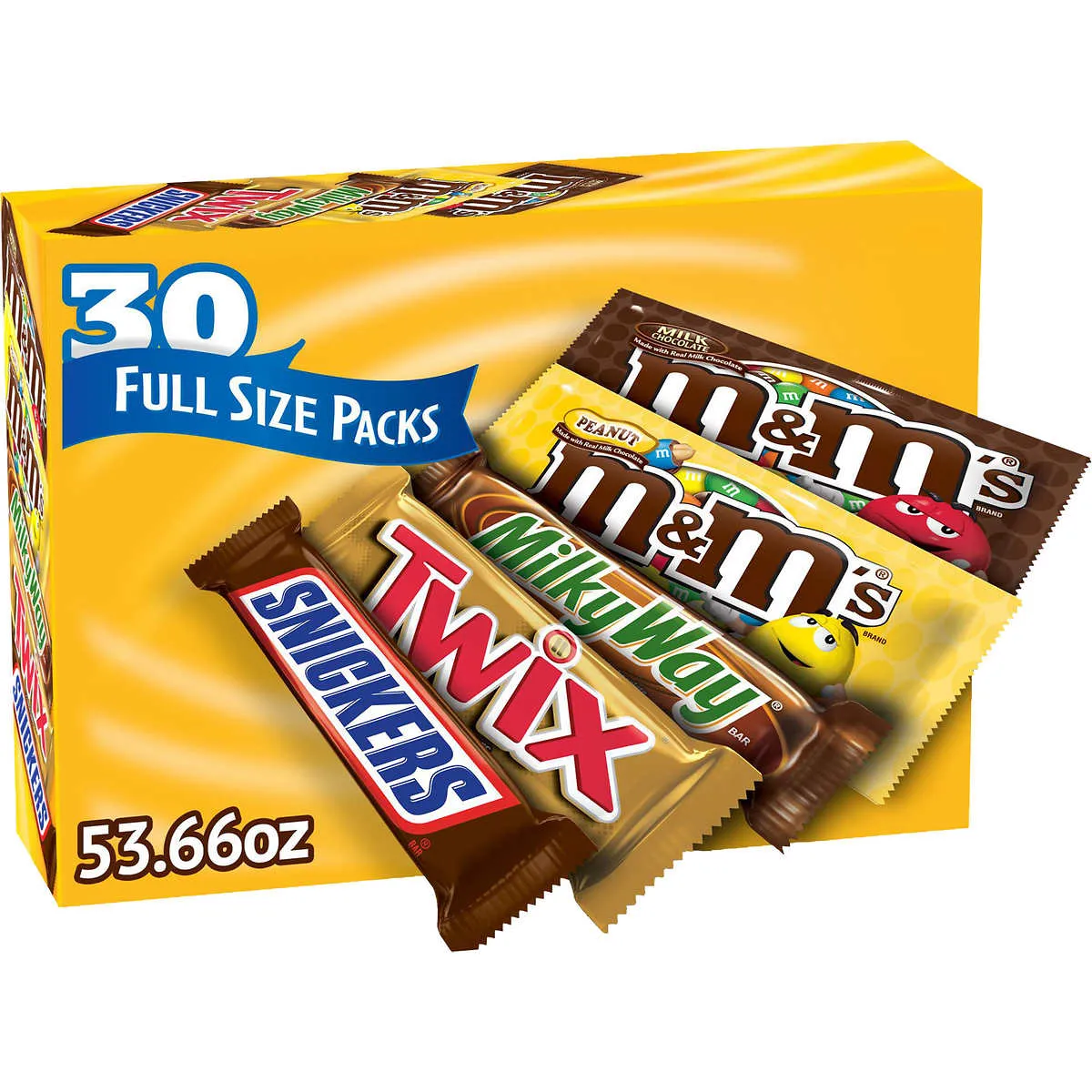 M&M'S, Snickers and More Chocolate Candy Bars, Variety Pack, 30 ct