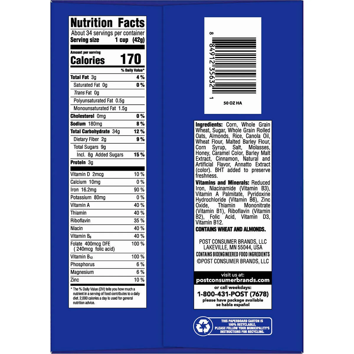 Honey bunches of oats label